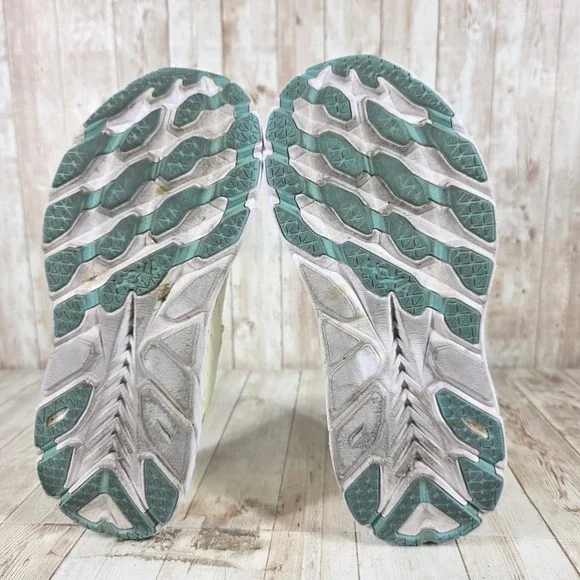 Hoka Clifton 8 Women's Running Shoes Lemon Yellow Teal Size 9B 1119394 - Picture 7 of 8